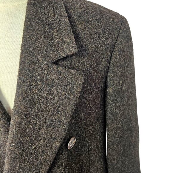Pierre Cardin 60s 70s Heavy Double-Breast Coat Mens Sz L Brown Wool Notch Lapel - Picture 6 of 11